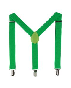 Bretele copii, verde, cu inchizatori metalice, 25 mm, BCVEM