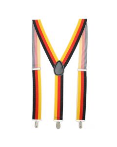 Bretele adulti unisex, Buticcochet, inchizatori metalice, 35 mm, model cu dungi, Multicolor - BR140