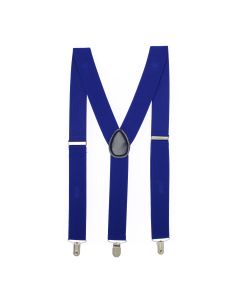 Bretele adulti unisex, Buticcochet, cu inchizatori metalice, 35 mm, Albastru electric - BR142