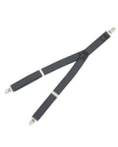 Bretele copii, Buticcochet, inchizatori metalice, 25 mm, cu linii, Gri inchis - BR152