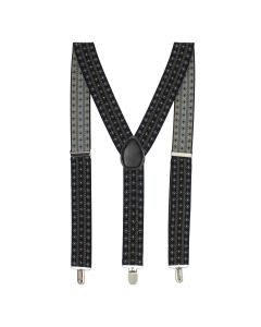 Bretele, ButicCochet, material sintetic, cu inchizatori metalice, 35 mm, model stilizat, Negru - BR488
