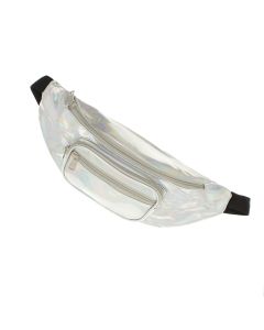 Borseta, din material sintetic, ButicCochet, 37 x 12 cm, 3 compartimente, Argintiu - BRS525