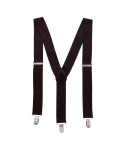 Bretele adulti unisex, maro inchis, cu inchizatori metalice, 35 mm, BUMIM