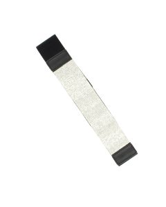 Curea lata tip centura, de dama, din material eleastic, one size, cu accesoriu metalic, Buticcochet, Negru cu Argintiu - CRDD301