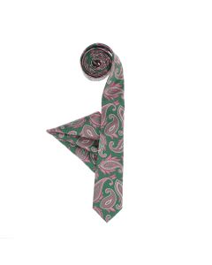 Set cravata si batista, Buticcochet, din material sintetic, 148 x 6 cm, model stilizat, Multicolor - CRV334