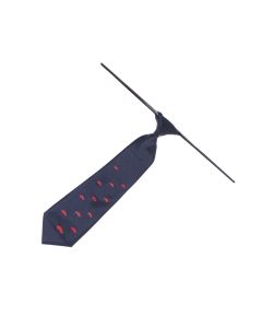 Cravata pentru copii, Buticcochet, din material sintetic, 28 cm, model cu masinute, Bleumarin - CRV393