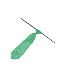 Cravata pentru copii, Buticcochet, din material sintetic, 28 cm, model cu stelute, Verde - CRV401
