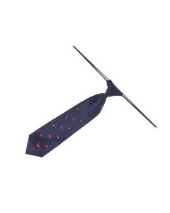 Cravata pentru copii, Buticcochet, din material sintetic, 28 cm, model cu avioane, Bleumarin - CRV405
