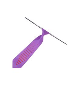 Cravata pentru copii, Buticcochet, din material sintetic, 28 cm, model cu buline, Mov - CRV410