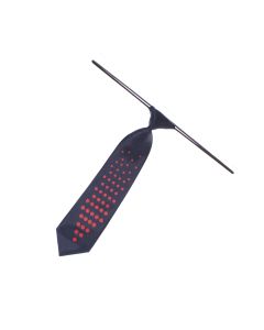 Cravata pentru copii, Buticcochet, din material sintetic, 28 cm, model cu buline, Bleumarin - CRV411