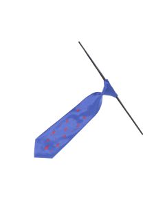 Cravata pentru copii, Buticcochet, din material sintetic, 28 cm, model cu rachete, Albastru electric - CRV416