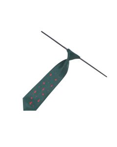 Cravata pentru copii, Buticcochet, din material sintetic, 28 cm, model cu rachete, Verde inchis - CRV418