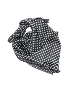 Esarfa de dama, Buticcochet, dimensiune 60x60 cm, Negru cu buline albe - ES1222