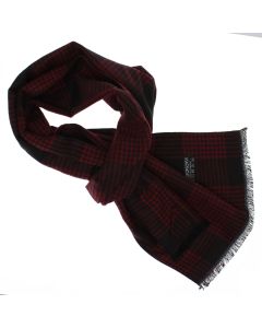Esarfa barbati, din casmir / pashmina, 30 x 188 cm, model liniar, Rosu cu negru - ES2538