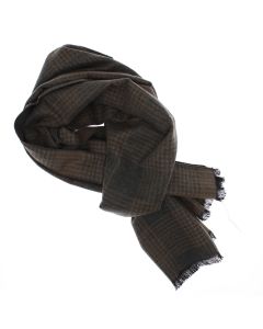 Esarfa barbati, din casmir / pashmina, 30 x 188 cm, model liniar, Maro cu Gri - ES2544