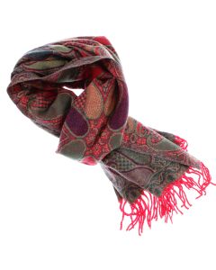 Esarfa de dama, din lana, Buticcochet, cu model stilizat, 65x190 cm, Multicolor - ES3232