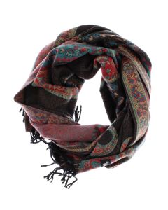 Esarfa de dama, din lana, Buticcochet, cu model stilizat, 65x190 cm, Multicolor - ES3249