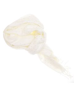 Esarfa dama, din lana, Buticcochet, 70x190 cm, model cu strasuri, Alb - ES3384