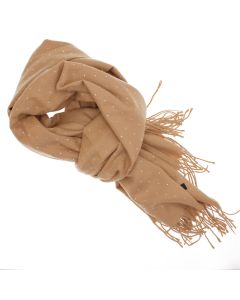 Esarfa dama, din lana, Buticcochet, 70x190 cm, model cu strasuri, maro deschis - ES3385