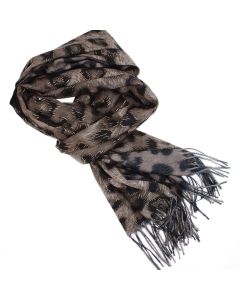 Esarfa dama, din lana, Buticcochet, 70x186 cm, model animal print, Bej - ES3399