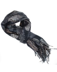Esarfa dama, din lana, Buticcochet, 70x180 cm, model floral, Negru - ES3434