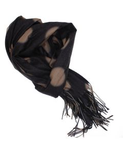 Esarfa dama, din lana, Buticcochet, 70x180 cm, imprimeu cu buline, Negru - ES3565