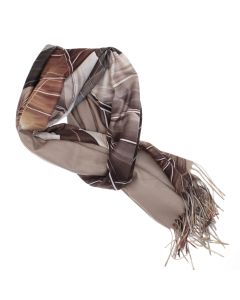 Esarfa dama, din lana, Buticcochet, 70x180 cm, imprimeu cu frunze, Multicolor - ES3579