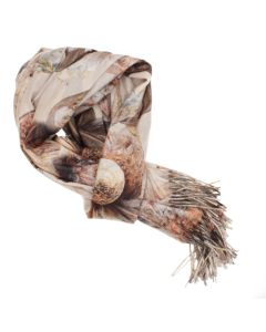 Esarfa dama, din lana, Buticcochet, 70x180 cm, imprimeu cu flori stilizate, Bej - ES3584