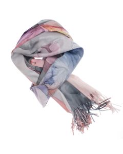 Esarfa dama, din lana, Buticcochet, 70x180 cm, imprimeu floral stilizat, Multicolor - ES3598