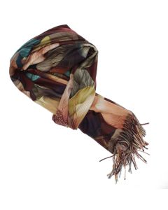 Esarfa dama, din lana, Buticcochet, 70x180 cm, imprimeu floral stilizat, Multicolor - ES3603