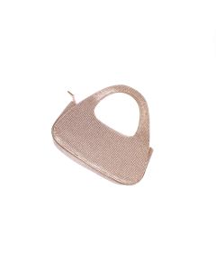 Geanta, de dama, din material sintetic, ButicCochet, 20x10x6 cm, cu strasuri, Auriu rose - GND1085