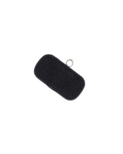 Geanta clutch, de dama, din material sintetic, ButicCochet, 19x10x5 cm, cu perle, Negru - GND1107