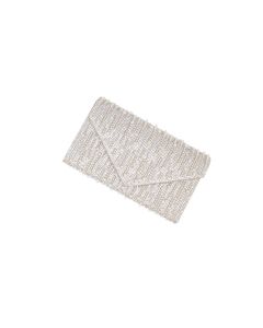 Geanta plic, de dama, din material sintetic, ButicCochet, 22x12x5 cm, cu perle si strasuri, Auriu - GND1112
