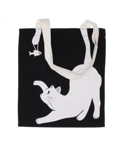 Geanta textila din bumbac, dimensiune 34x39 cm, Buticcochet, Negru - GND1127