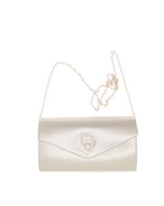 Geanta plic, de dama, din material sintetic, cu strasuri, ButicCochet, 22x12x6 cm, Auriu - GND1139