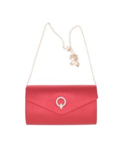 Geanta plic, de dama, din material sintetic, cu strasuri, ButicCochet, 22x12x6 cm, Rosu - GND1140