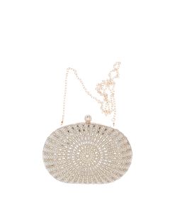 Geanta clutch, de dama, din material sintetic, ButicCochet, 20x14x5 cm, Auriu - GND1154