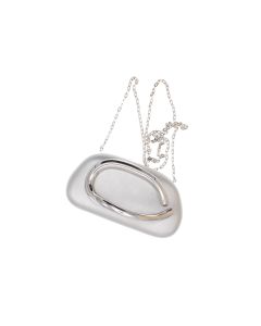 Geanta clutch, de dama, din material sintetic, ButicCochet, 19x10x5 cm, Argintiu - GND1159