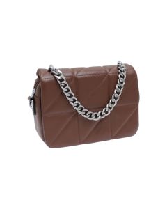 Geanta de dama, din piele ecologica, Silviarosa, 18x24x7 cm, Maro - GND60