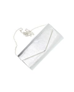 Geanta plic, de dama, din material sintetic, ButicCochet, 26x13x5 cm, Argintiu - GND676