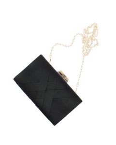 Geanta plic, de dama, din material sintetic, ButicCochet, 20x12x4 cm, Negru cu auriu - GND733