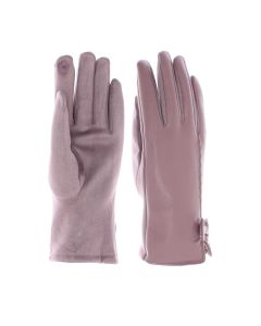 Manusi dama, de iarna, din 90% poliester 10% spandex, ButicCochet, cu fundita, One size, Mov - MA221