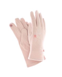 Manusi dama, de iarna, din 70% viscoza 30% lana, ButicCochet, model floral, One size, Roz - MA226