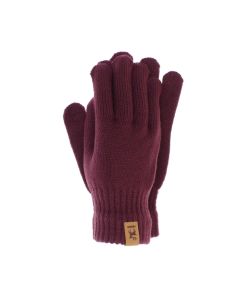 Manusi dama, de iarna, Buticcochet, din acril, cu degete, one size, tricotat, Bordo - MA423