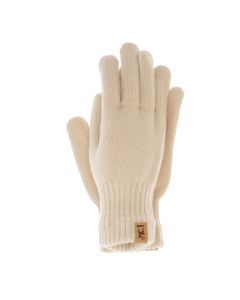 Manusi dama, de iarna, Buticcochet, din acril, cu degete, one size, tricotat, Bej - MA424