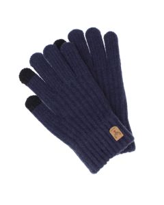 Manusi barbati, de iarna, Buticcochet, din acril, cu degete, one size, tricotat, Bleumarin - MA429