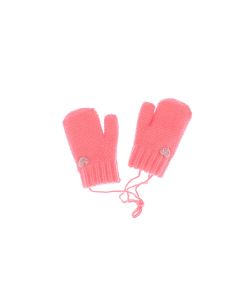 Manusi copii, de iarna, din acril si lana, ButicCochet, cu inimioara, fara degete, One size, Corai - MC13