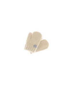 Manusi copii, de iarna, din acril si lana, ButicCochet, cu inimioara, fara degete, One size, Bej - MC15