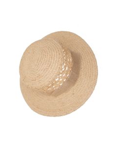 Palarie de soare, dama, Buticcochet, din paie, cu banda decorativa, one size, Bej - PAL1900