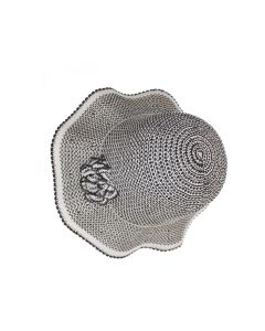 Palarie dama, Buticcochet, din bumbac si poliester, cu banda decorativa, one size, Negru - PAL1902